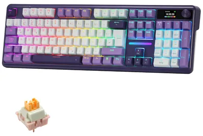 Image de Clavier mécanique 96% compact, disposition QWERTZ - Sans fil - Rétroéclairage RGB - Touches en PBT