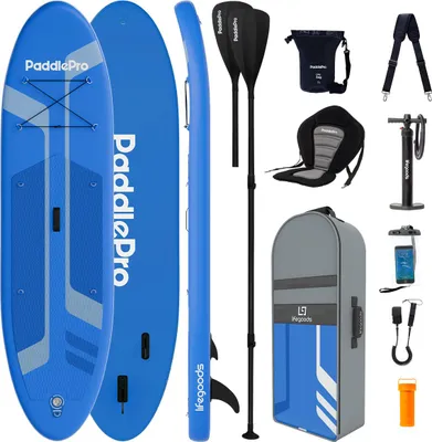 Produktbild von LifeGoods PaddlePro SUP Board - Luxus Set - Mit Sitz - Aufblasbares Paddle Board - Max. 150 KG - 320x81 cm - Blau