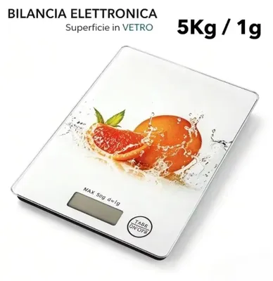 Productafbeelding van Digitale keukenweegschaal - Model W4106AR - Draagvermogen: 5 kg - Nauwkeurigheid: 1 gram - LCD-display - Tare-functie (weging van verpakkingen) - Kunststof