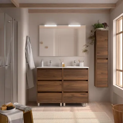 Immagine prodotto di Salgar mobili da bagno NOJA 1200 6 cassetti NUSSBAUM MAYA + lavabo + specchio
