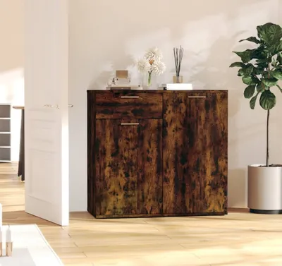 Obrázek produktu pro vidaXL Příborník kouřový dub 80x36x75 cm odvozený výrobek ze dřeva