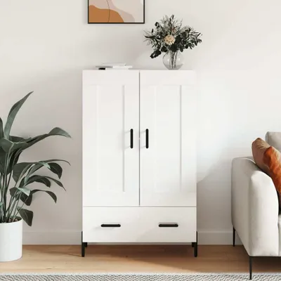 Produktbild von vidaXL Highboard Hochglanz-Weiß 69,5x31x115 cm Holzwerkstoff