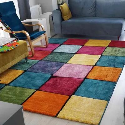 Image de Conceptum Hypnose, Renkli- Renkli KareCCL, multicolore, tapis à poils courts, 80 x 150 cm, 100 % polypropylène