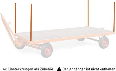 Produktbild von Rollcart 4x Einsteckrungen für Industrieanhänger als Zubehör