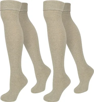 Produktbild von normani 2 Paar Overknees mit Wolle und Zopfmuster