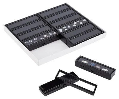 Produktbild von Solidchoice – Schmuckkästchen aus Diamantoptik mit 12 Fächern – Schwarz