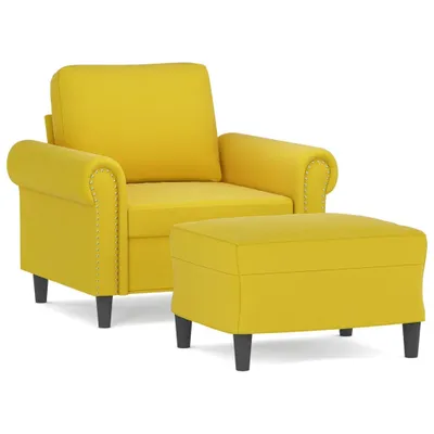 Obrázek produktu pro Křeslo s podnožkou žluté 60 cm samet