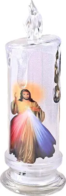 Produktbild von 1/4 Stück LED-Gebetskerze, flammenlos, Heilige Familie, Jesus, Josef, Jungfrau Maria, batteriebetrieben, Andachtskerze, religiöse Dekoration, christliches Geschenk