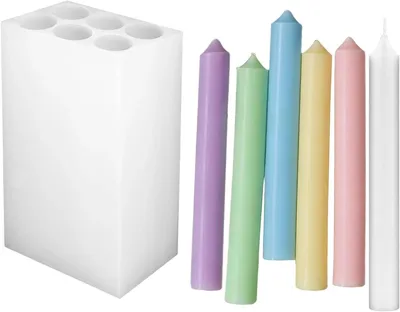 Imagen del producto de Moldes de silicona para velas - Kit de moldes para velas - Fabricación de velas - Diseño de 6 cavidades