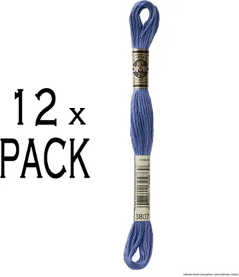 Zdjęcie produktu dla 12x nić hafciarska DMC Mouline Special 117MC -3807, 6-warstwowa, 8m, PU