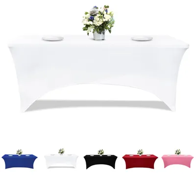 Spandex Tischdecke, Stretch, rechteckig, 183x75x75 cm, weiß, 1 Stück