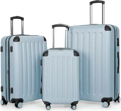 Produktbild von HAUPTSTADTKOFFER - Spree - Kofferset 3tlg Hartschalenkoffer Reisekoffer mit Erweiterung Trolley-Set, TSA, 4 Rollen, S M & L,Pool blau