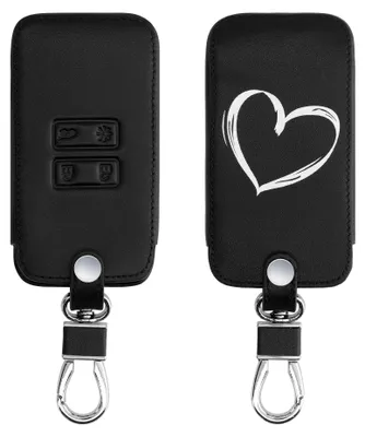 Produktbild von kwmobile Autoschlüssel Hülle kompatibel mit Renault 4-Tasten Smartkey Autoschlüssel (nur Keyless Go) - Kunstleder Schutzhülle Schlüsselhülle Herz