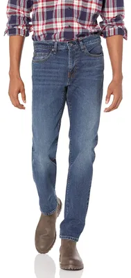 Obrázok produktu pre A. Pánske slim-fit džínsy Essentials – farby s efektom vyblednutia, stredný odtieň, veľkosť 28W