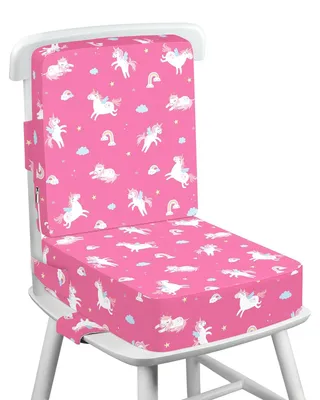 Imagen del producto de Elzusha - Cojín para asiento elevador infantil con respaldo, 36 x 32 x 10 cm, diseño de unicornio