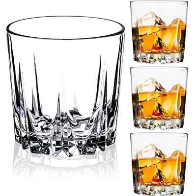 Immagine prodotto di Set di 4 bicchieri per whisky, capacità 300 ml, in cristallo senza piombo, ideali per cocktail, lavabili in lavastoviglie