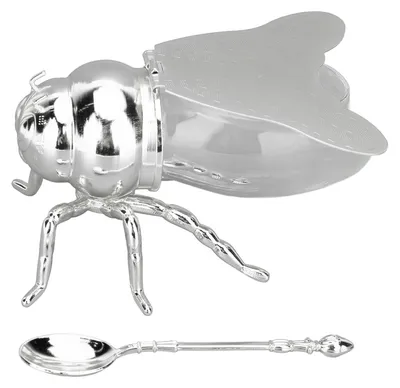 Bienenförmiger Honigtopf aus Glas, 5,71 x 4,02 x 8,8 cm