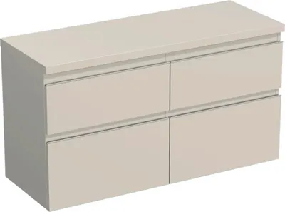 Produktbild von Jungborn Waschtischunterschrank TRENTA BxHxT 116,7 x 64,6 x 44,5 cm Frontfarbe Cashmere glanz TRE DESK 120D 4Z S A3026