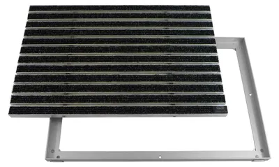 Produktbild von Emco Eingangsmatte DIPLOMAT + Rahmen 25mm Aluminium, Rips Anthrazit,Größe:100x60cm