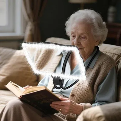 Immagine prodotto di Rete da lettura a mani libere con luce e poggiatesta regolabile per anziani