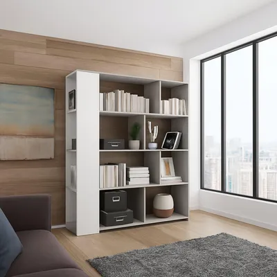 Immagine prodotto di Oro - Libreria, 129x33x174h cm Bianco, 6 Ripiani