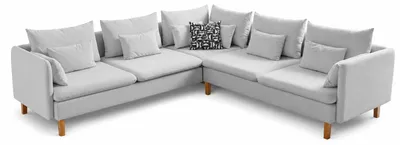 Produktbild von Ecksofa modern Grau L-Form Stoff Sofa bequem Wohnzimmer Couch