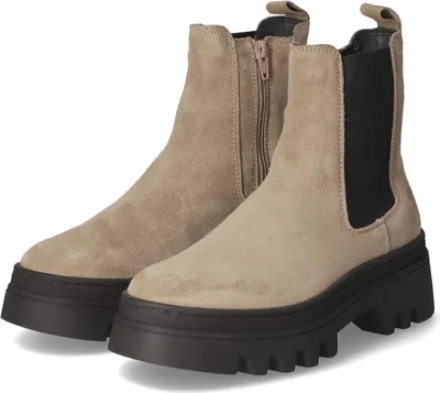 Produktbild von Apple of Eden Damen Chelsea Boots/ Stiefeletten Beige Rauleder Größe: 41