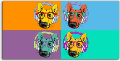 Produktbild von Coloray - Glasbild - 120x60 cm - Wandbild - Glasbilder - Deutscher Schäferhund mit Kopfhörer
