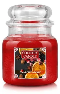 Productafbeelding van Country Candle Cranberry Orange geurkaars, medium, met 2 lonten (453 g)