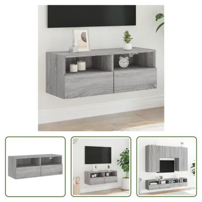 Produktbild von The Living Store TV-Wandschrank Grau Sonoma 80x30x30 cm Holzwerkstoff
