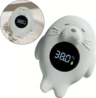 Produktbild von Baby Badewannen Thermometer, Elektronisches Wassertemperatur Messgerät mit LED Anzeige, Thermometer für die Badewanne