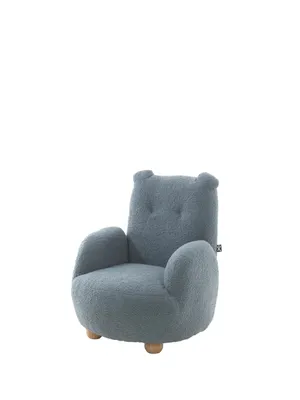 Image de VIPACK - Fauteuil enfant motif oursons, revêtement bouclé bleu