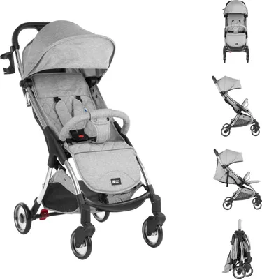 Produktbild von Kikkaboo Kinderwagen Buggy Cloe bis 22 kg Aluminiumrahmen faltbar Getränkehalter grau