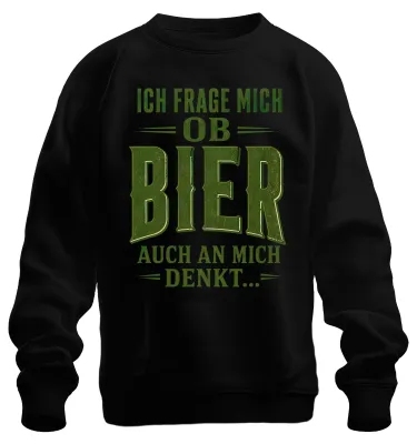 Obrázek produktu pro Zajímá mě, jestli tohle tričko s nápisem "Bier" (pivo) vyjadřuje sarkasmus. Je to tričko, mikina, černá, velikost S