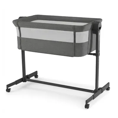 Immagine prodotto di Kinderkraft NESTEE UP 2, lettino supplementare 2-in-1 con materasso e regolazione dell'inclinazione a 2 livelli, colore grigio scuro