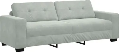 Image de Canapé 3 places vidaXL, gris clair, 220 x 78 x 80 cm, velours
