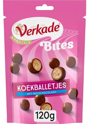Obrázok produktu pre Verkade Bites koekballetjes s mliečnou čokoládou, 120 g, krehký a zoet snack