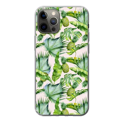 Produktbild von MuchoWow® Handyhülle Schutzhülle Hülle für iPhone 13 Pro Blätter - Ananas - Muster Silikon Softcase Handy Hülle - Handy-Tasche