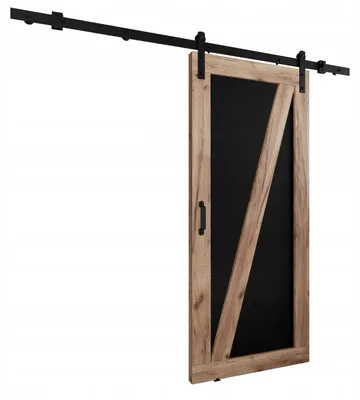 Produktbild von KierMoebel Schiebetür Komplettset LOFT ADIO 3 Craft & Schwarz 66x205x3,2 cm, Wohnzimmer Schiebetür