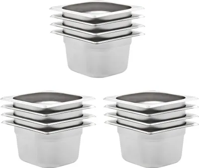 Obrázek produktu pro Gastronádoby 12 ks GN 1/6 100 mm nerezová ocel