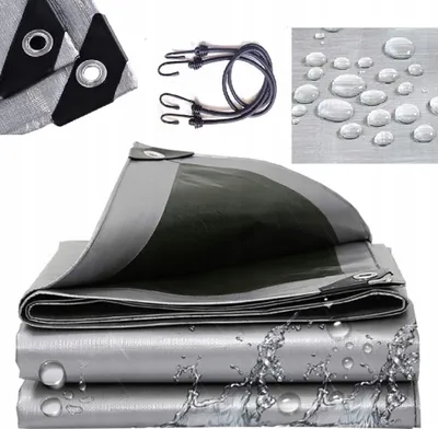 Produktbild von Ekspand | Plane 2x6m 260g - Silber-Schwarz - Frostbeständig- Wasserdicht - UV-Schutz