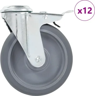Produktbild von Hochwertig 12 Stk. Lenkrollen mit Rückenloch 125 mm  277877