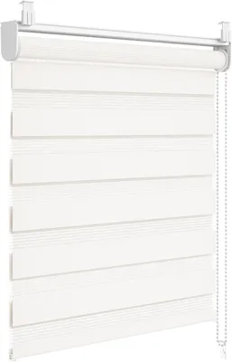 Produktbild von WOLTU Doppelrollo Klemmfix ohne Bohren, Vormontiertes Duo Innen Rollos, Creme : 85x120 Größe: 85x120
