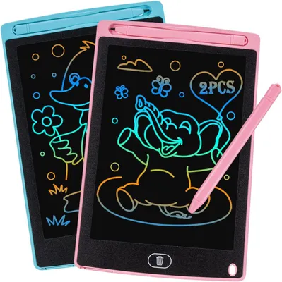 Produktbild von LCD Schreibtafel 8,5 Zoll, 2 Stück, umweltfreundlich, Lernspielzeug für Kinder 3-6 Jahre