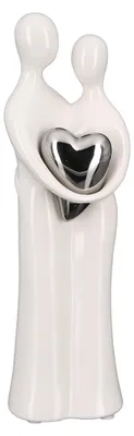 Imagen del producto de GILDE Figur, Paar, "Paar", Herzmotiv, Keramik, weiß, , H. 25 cm 56326