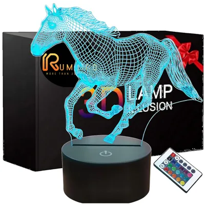 Obrázek produktu pro Rumbigo 3D lampa Kůň LED noční světlo RGB iluze s dálkovým ovládáním Dárek