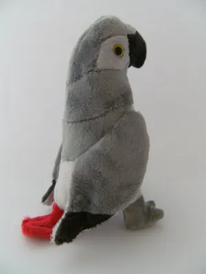Produktbild von Plüschtier Graupapagei 20cm, Stofftiere Kuscheltiere Ara Vögel Vogel Papageien Tiere