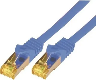 Produktbild von M-Cab CAT7 Roh-Netzwerkkabel S-FTP, PIMF, LSZH, 10GB, 0.25m, blau, 0,25 m, Cat7, S/FTP (S-STP), RJ-45, RJ-45, Blau