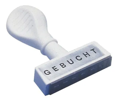 Image de WEDO® 193 12 Stempel Text Gebucht - Abdruck 45 mm