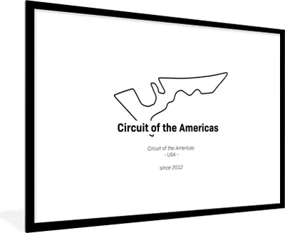 Produktbild von MuchoWow® Gerahmtes Poster Formel 1 -Amerika -Rennstrecke 90x60 cm - Poster mit Schwarzem Bilderrahmen Wandposter Rahmen Foto Bilder - Wanddekoration - Fotos